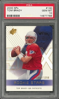 2000 SPX #130 Tom Brady Rookie Card (#1041/1350) – PSA GEM MT 10